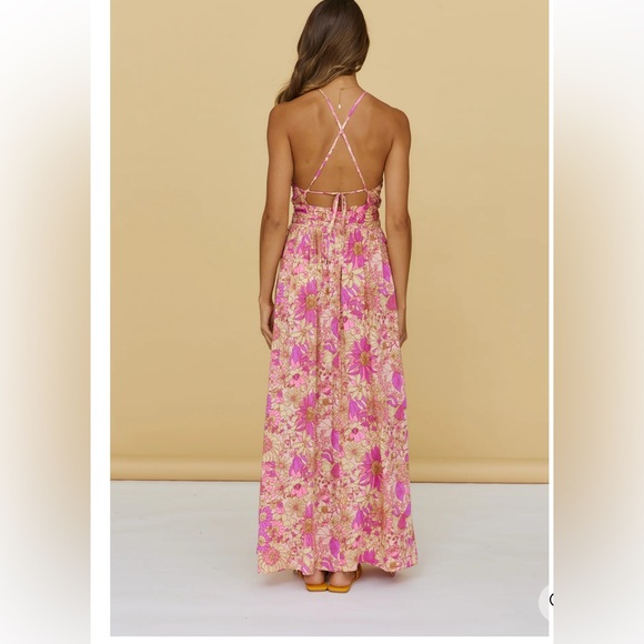 HELLO MOLLY Sunset Shadows Maxi Dress Purple floral size 4 resort summer - Picture 4 of 9